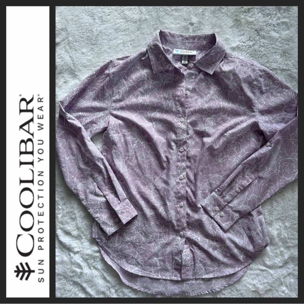 Coolibar Leaf-Print Sun Protection Shirt - Picture 2 of 5